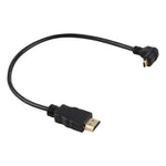 30cm 4K HDMI Männlich zu Micro HDMI Rückwärts gewinkelter Männlich vergoldeter Stecker Adapterkabel, 30cm Rückwärts