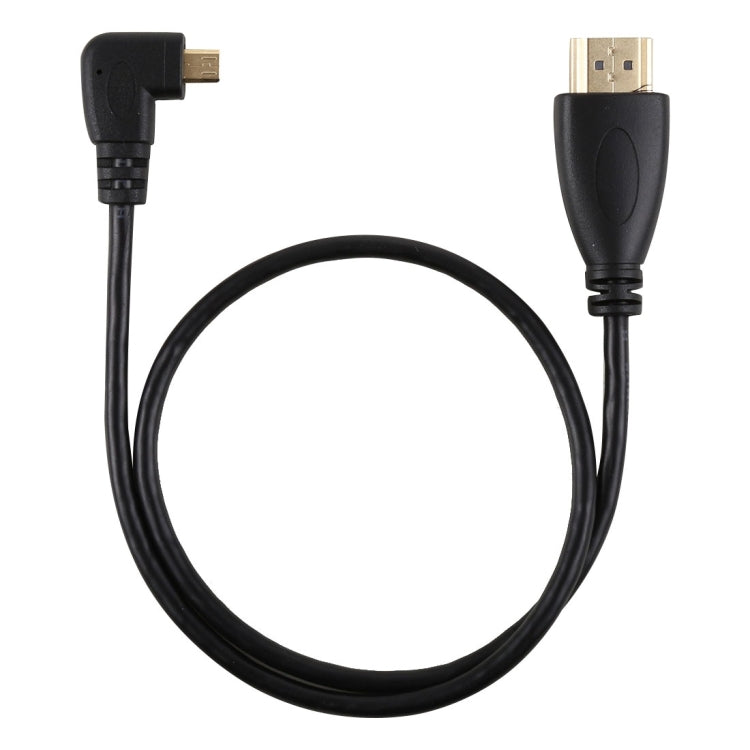 50cm 4K HDMI Männlich zu Micro HDMI Rechts gewinkelter Männlich vergoldeter Stecker Adapterkabel, 50cm Rechts
