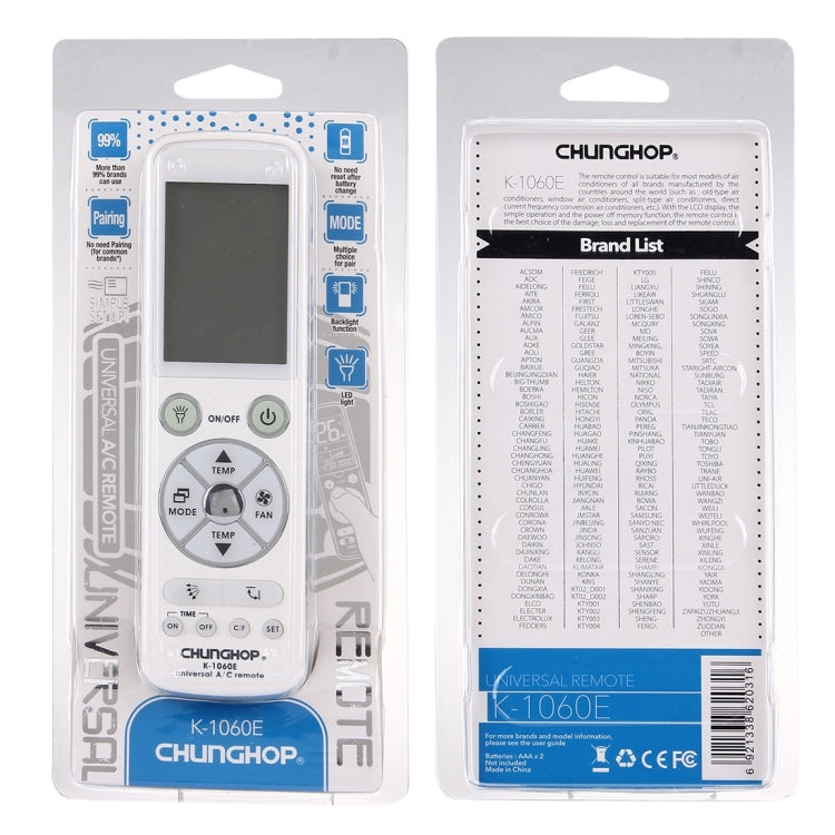 CHUNGHOP K-1060E Universelle Klimaanlagen-Fernbedienung, K-1060E