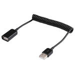 1m USB-A Stecker zu USB-A Buchse Spiralkabel, AM zu AF, Länge: 1,0m