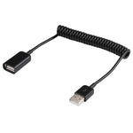 1m USB-A Stecker zu USB-A Buchse Spiralkabel, AM zu AF, Länge: 1,0m