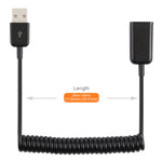 1m USB-A Stecker zu USB-A Buchse Spiralkabel, AM zu AF, Länge: 1,0m