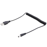 1,5m USB zu DC 5,5mm Strom Federaufrollkabel, AM zu DC 5,5mm, Länge: 1,5m