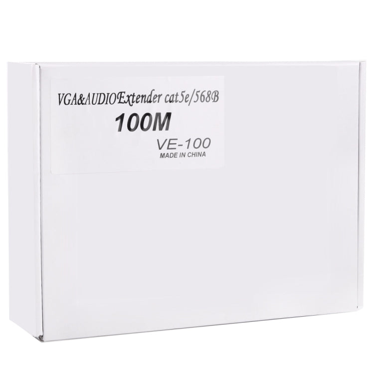 VGA & Audio Extender 1920x1440 HD 100m Cat5e / 6-568B Netzwerkkabel Sender Empfänger Adapter, Übertragungsdistanz: 100m