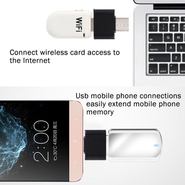 USB-C / Type-C Stecker auf USB 2.0 Buchse OTG-Datenübertragungs-Ladeadapter aus Kunststoff