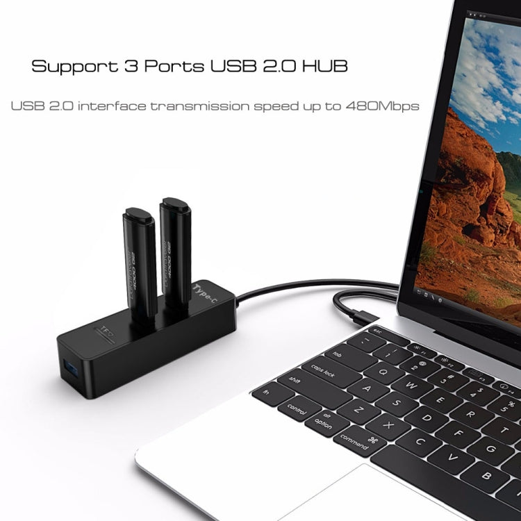2 in 1 USB 3.1 USB-C / Typ-C zu USB 2.0 KOMBO 3 Ports HUB + TF Kartenleser, 3 Ports USB+TF Karte