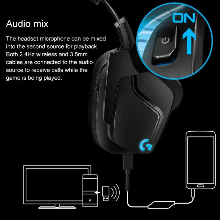Logitech G933S Kabelloser und kabelgebundener Dual-Mode-KopfhörerDolby 7.1 Stereo-Rauschunterdrückung Wettbewerbs-Gaming-Headset, G933S