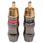 REXLIS TR026 2 Stück RCA Stecker Audioanschluss vergoldeter Adapter für DIY Audiokabel & Videokabel, RCA Stecker