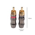 REXLIS TR026 2 Stück RCA Stecker Audioanschluss vergoldeter Adapter für DIY Audiokabel & Videokabel, RCA Stecker