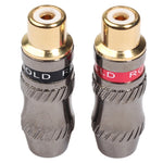 REXLIS TR026-1 2 Stück RCA Buchse Audioanschluss vergoldeter Adapter für DIY Audiokabel & Videokabel, RCA Buchse