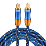 EMK LSYJ-A 2 m OD6,0 mm Vergoldetes Metall Toslink Stecker zu Stecker Digitales optisches Audiokabel, Länge: 2 m
