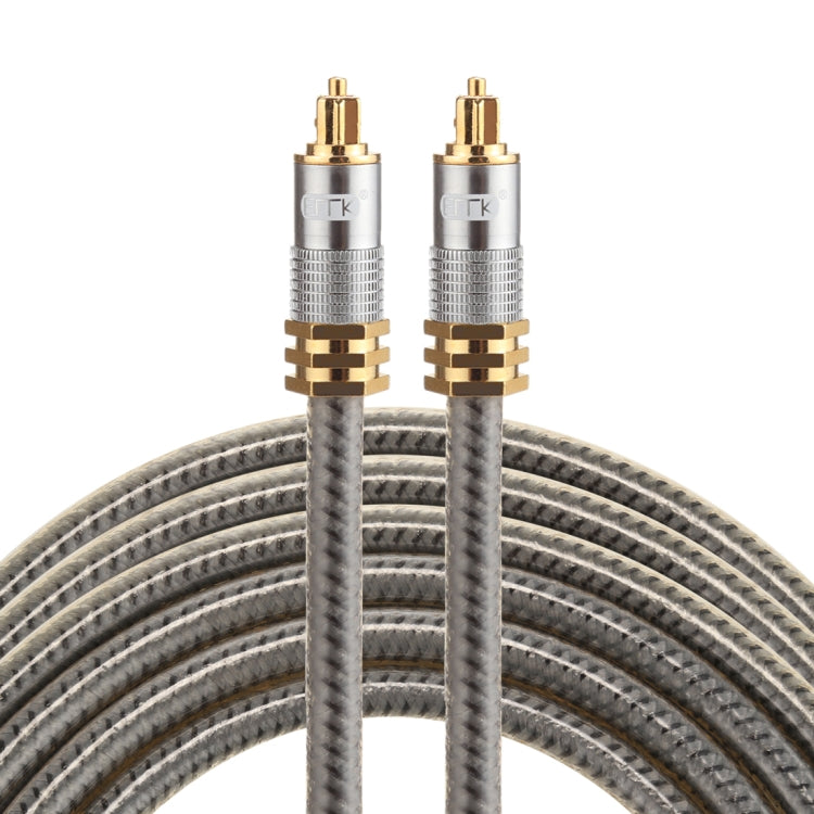 EMK YL-A 3m OD8.0mm Vergoldeter Metallkopf Toslink Stecker-zu-Stecker Digitales Optisches Audiokabel, Länge: 3m
