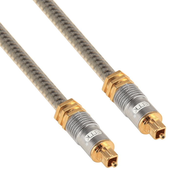 EMK YL-A 3m OD8.0mm Vergoldeter Metallkopf Toslink Stecker-zu-Stecker Digitales Optisches Audiokabel, Länge: 3m