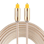 EMK 3m OD4.0mm Vergoldeter Metallkopf Geflochtenes Toslink Stecker-zu-Stecker Digitales Optisches Audiokabel, Länge: 3m