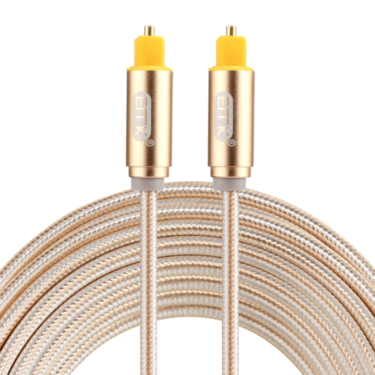 EMK 3m OD4.0mm Vergoldeter Metallkopf Geflochtenes Toslink Stecker-zu-Stecker Digitales Optisches Audiokabel, Länge: 3m
