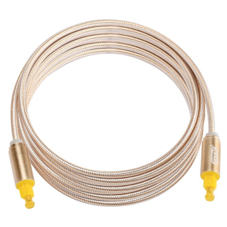 EMK 3m OD4.0mm Vergoldeter Metallkopf Geflochtenes Toslink Stecker-zu-Stecker Digitales Optisches Audiokabel, Länge: 3m