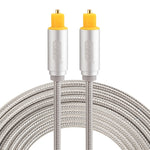EMK 3m OD4.0mm Vergoldeter Metallkopf Geflochtenes Toslink Stecker-zu-Stecker Digitales Optisches Audiokabel, Länge: 3m