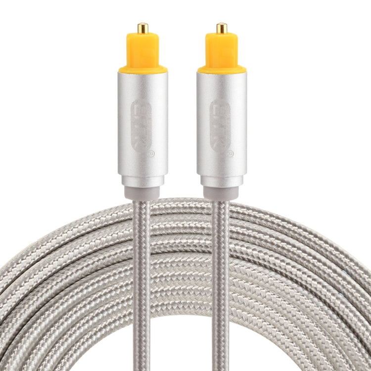 EMK 3m OD4.0mm Vergoldeter Metallkopf Geflochtenes Toslink Stecker-zu-Stecker Digitales Optisches Audiokabel, Länge: 3m
