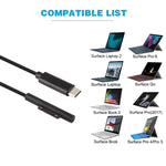 USB-C / Typ-C zu 6-Pin Magnetischem Stecker Laptop Stromladekabel für Microsoft Surface Pro 7 / 6 / 5, Kabellänge: ca. 1,5m, für Microsoft Surface Pro 7 / 6 / 5