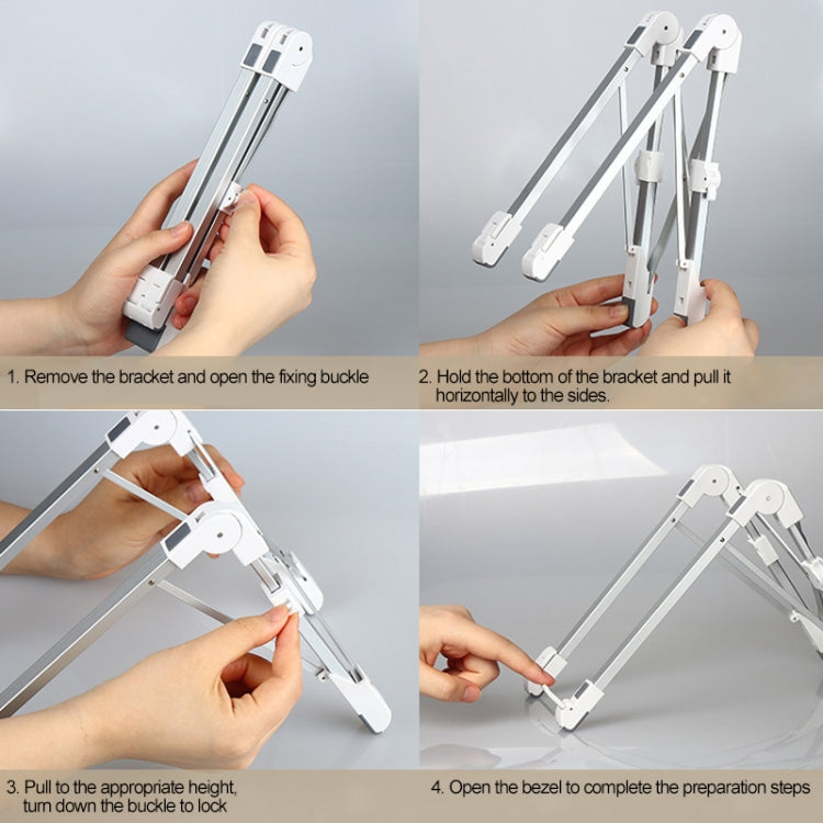 Aluminiumlegierung Laptop Höhenverlängerungs-Halter Ständer Klappbar Tragbarer Computer Wärmeableitungs-Halterung, Größe: 24.5x3.3x2.8cm