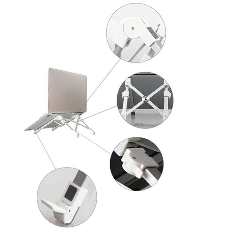 Aluminiumlegierung Laptop Höhenverlängerungs-Halter Ständer Klappbar Tragbarer Computer Wärmeableitungs-Halterung, Größe: 24.5x3.3x2.8cm