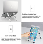 Aluminiumlegierung Laptop Höhenverlängerungs-Halter Ständer Klappbar Tragbarer Computer Wärmeableitungs-Halterung, Größe: 24.5x3.3x2.8cm