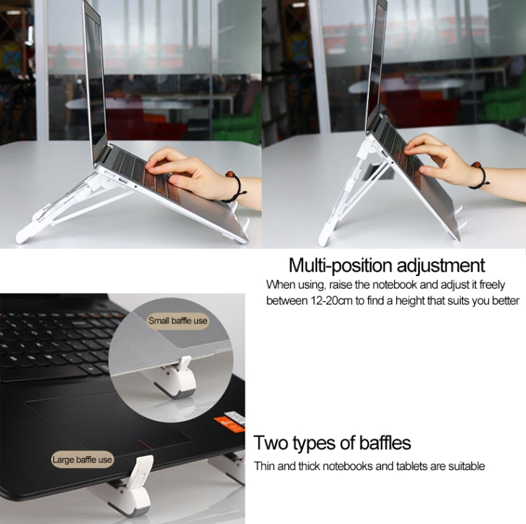 Aluminiumlegierung Laptop Höhenverlängerungs-Halter Ständer Klappbar Tragbarer Computer Wärmeableitungs-Halterung, Größe: 24.5x3.3x2.8cm