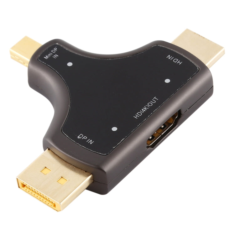 D62A DisplayPort + Mini DP + HDMI Stecker zu HDMI Buchse 3-in-1 Adapter, D62A