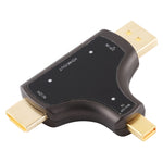 D62A DisplayPort + Mini DP + HDMI Stecker zu HDMI Buchse 3-in-1 Adapter, D62A