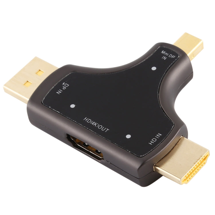 D62A DisplayPort + Mini DP + HDMI Stecker zu HDMI Buchse 3-in-1 Adapter, D62A