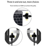 D62A DisplayPort + Mini DP + HDMI Stecker zu HDMI Buchse 3-in-1 Adapter, D62A