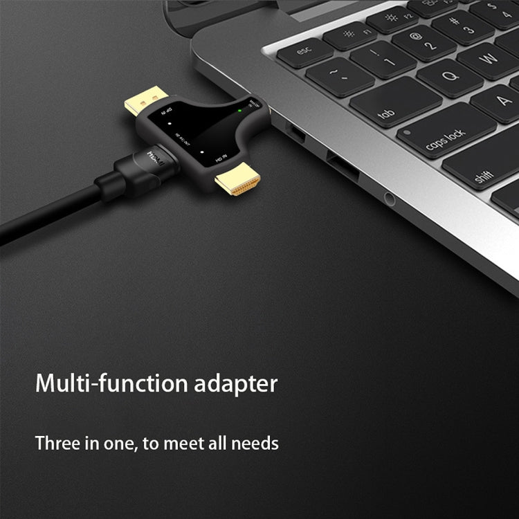 D62A DisplayPort + Mini DP + HDMI Stecker zu HDMI Buchse 3-in-1 Adapter, D62A