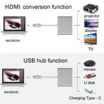 USB-C / Typ-C 3.1 Stecker zu USB-C / Typ-C 3.1 Buchse & HDMI Buchse & USB 3.0 Buchse Adapter, Typ-C+USB+HDMI (J), Typ-C+USB+HDMI (G), Typ-C+USB+HDMI (B), Typ-C+USB+HDMI (S)