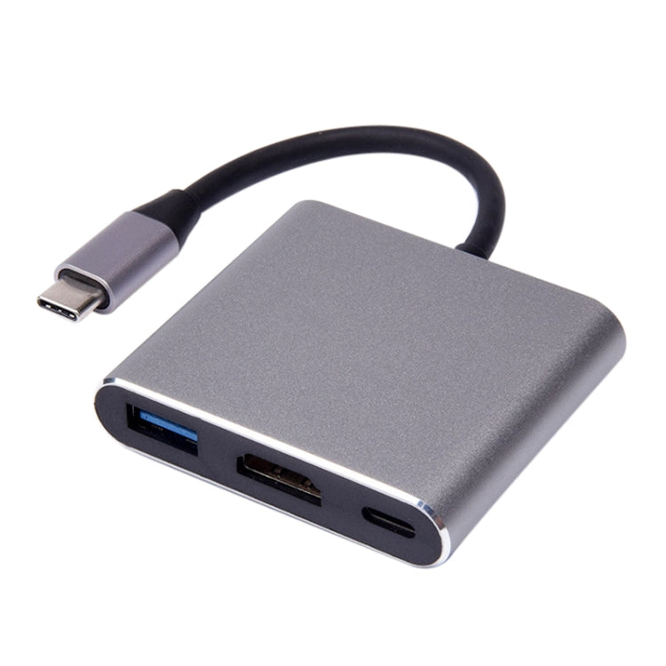 V125 USB-C / Typ-C Stecker zu PD + HDMI + USB 3.0 Buchse 3-in-1 Konverter, 3-in-1
