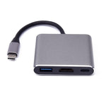 V125 USB-C / Typ-C Stecker zu PD + HDMI + USB 3.0 Buchse 3-in-1 Konverter, 3-in-1