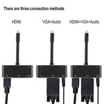 V126 USB-C / Typ-C Stecker zu PD + HDMI + VGA + Audio + USB 3.0 Buchse 5-in-1 Konverter, 5-in-1