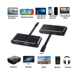 V126 USB-C / Typ-C Stecker zu PD + HDMI + VGA + Audio + USB 3.0 Buchse 5-in-1 Konverter, 5-in-1