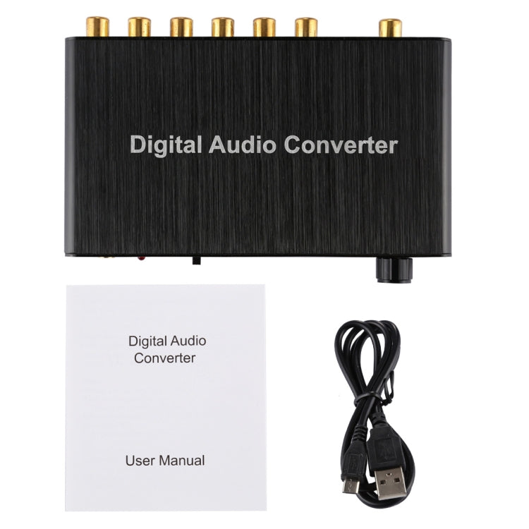 2-Kanal Digitaler Audio-Decoder-Konverter mit optischem Toslink SPDIF Koaxial für Heimkino / PS4 / PS3 / XBOX360, unterstützt Lautstärkeregelung, AC-3, DTS