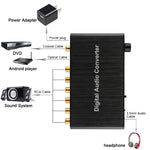 2-Kanal Digitaler Audio-Decoder-Konverter mit optischem Toslink SPDIF Koaxial für Heimkino / PS4 / PS3 / XBOX360, unterstützt Lautstärkeregelung, AC-3, DTS