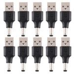 10 Stück 5,5 x 2,1mm Stecker zu USB 2.0 Stecker DC Stromstecker, 5,5 x 2,1mm