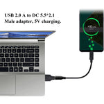 10 Stück 5,5 x 2,1mm Stecker zu USB 2.0 Stecker DC Stromstecker, 5,5 x 2,1mm