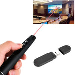 2,4-GHz-Wireless-Laser-PowerPoint-Seitenwenderstift, drahtloser Multimedia-Präsentationsprojektionsstift mit USB-Empfänger, Reichweite der Fernbedienung: 30 m, 30 m