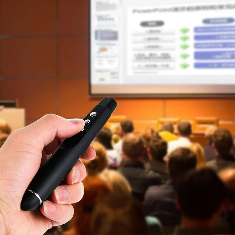 2,4-GHz-Wireless-Laser-PowerPoint-Seitenwenderstift, drahtloser Multimedia-Präsentationsprojektionsstift mit USB-Empfänger, Reichweite der Fernbedienung: 30 m, 30 m