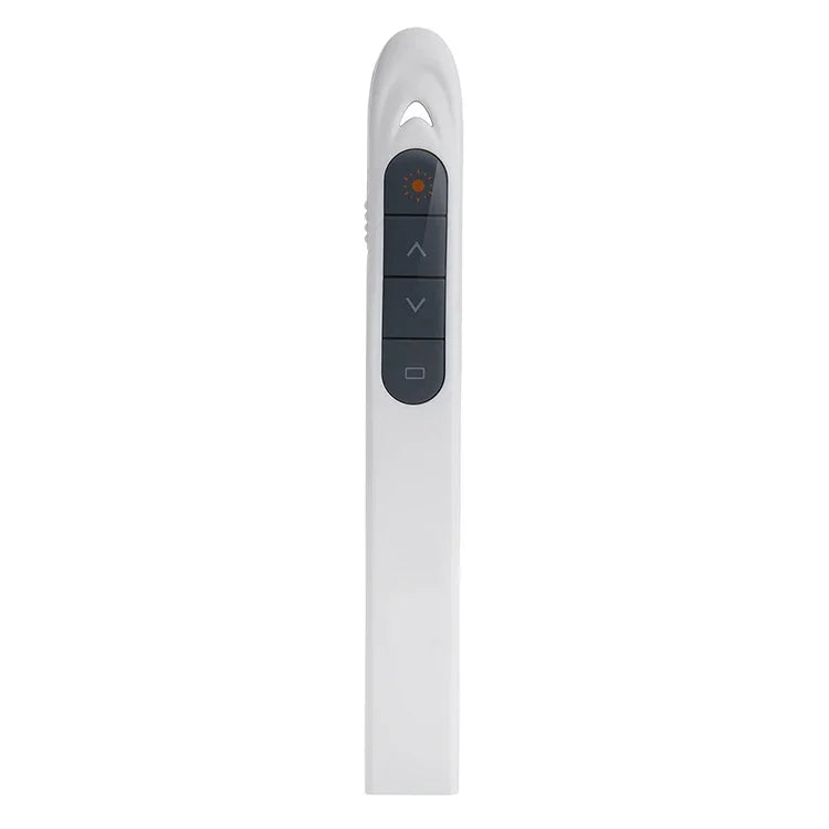 XM930 2,4GHz kabelloser Laser PowerPoint Seitenwendestift, Multimedia Wireless Präsentationsprojektionsstift mit USB-Empfänger, unterstützt Niedrigbatterie-Erinnerung, Fernbedienungsreichweite: 100m, 100m Weiß, 100m Schwarz