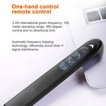 XM930 2,4GHz kabelloser Laser PowerPoint Seitenwendestift, Multimedia Wireless Präsentationsprojektionsstift mit USB-Empfänger, unterstützt Niedrigbatterie-Erinnerung, Fernbedienungsreichweite: 100m, 100m Weiß, 100m Schwarz