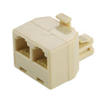 RJ11 Dual Ports Desktop Telefon Verlängerungskabel Extender Anschlussadapter, 2 RJ11 Buchsen zu RJ11 Stecker