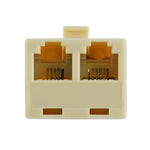 RJ11 Dual Ports Desktop Telefon Verlängerungskabel Extender Anschlussadapter, 2 RJ11 Buchsen zu RJ11 Stecker
