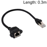 RJ45 Buchse zu Stecker CATE5 Netzwerk Panel-Montage Schraubverschluss Verlängerungskabel, Länge: 0,3m, 0,3m