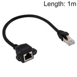 RJ45 Buchse zu Stecker CAT6E Netzwerk Panel-Montage Schraubverschluss Verlängerungskabel, Länge: 1m, Länge: 1m