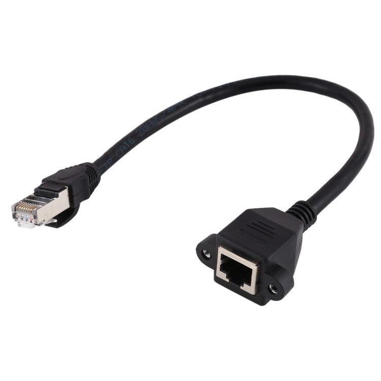 RJ45 Buchse zu Stecker CAT6E Netzwerk Panel-Montage Schraubverschluss Verlängerungskabel, Länge: 1m, Länge: 1m